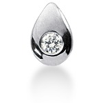 Solitaire diamantvedhæng i hvidguld med rund, brillantsleben diamant (0.1 ct.)