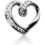 Hjerteformet vedhæng i hvidguld med 18 st diamanter (0.58 ct.)