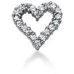Hjerteformet vedhæng i hvidguld med 20 st diamanter (0.8 ct.)