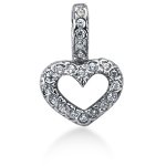 Hjerteformet vedhæng i hvidguld med 22 st diamanter (0.22 ct.)
