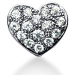 Hjerteformet vedhæng i hvidguld med 16 st diamanter (0.52 ct.)
