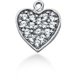 Hjerteformet vedhæng i hvidguld med 15 st diamanter (0.22 ct.)