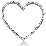 Hjerteformet vedhæng i hvidguld med 54 st diamanter (0.81 ct.)