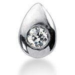 Solitaire diamantvedhæng i hvidguld med rund, brillantsleben diamant (0.25 ct.)
