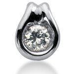 Solitaire diamantvedhæng i hvidguld med rund, brillantsleben diamant (1.25 ct.)