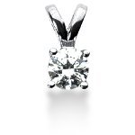 Solitaire diamantvedhæng i hvidguld med rund, brillantsleben diamant (0.75 ct.)