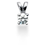 Solitaire diamantvedhæng i hvidguld med rund, brillantsleben diamant (0.15 ct.)