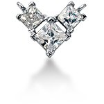 Fancy diamantvedhæng i hvidguld med 3 st diamanter (1 ct.)