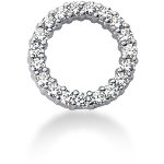 Cirkelformet diamantvedhæng i hvidguld med 19 st diamanter (0.57 ct.)