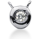Solitaire diamantvedhæng i hvidguld med rund, brillantsleben diamant (0.2 ct.)