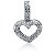 Hjerteformet vedhng i hvidguld med 24 st diamanter (0.36 ct.)