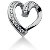 Hjerteformet vedhng i hvidguld med 16 st diamanter (0.48 ct.)