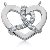 Hjerteformet vedhng i hvidguld med 14 st diamanter (0.42 ct.)