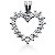 Hjerteformet vedhng i hvidguld med 20 st diamanter (1 ct.)