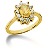 Ædelstensring i gult guld, diamantkrans med 10st diamanter (0.4ct)