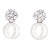 Perleøreringe i hvidguld med 14 st diamanter (0.14 ct.)