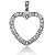 Hjerteformet vedhng i hvidguld med 32 st diamanter (0.32 ct.)