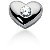 Hjerteformet vedhng i hvidguld med rund, brillantsleben diamant (0.35 ct.)