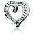 Hjerteformet vedhng i hvidguld med 29 st diamanter (1.35 ct.)