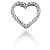 Hjerteformet vedhæng i hvidguld med 24 st diamanter (0.36 ct.)