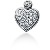 Hjerteformet vedhng i hvidguld med 16 st diamanter (0.28 ct.)