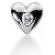 Hjerteformet vedhng i hvidguld med rund, brillantsleben diamant (0.05 ct.)
