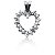 Hjerteformet vedhng i hvidguld med 18 st diamanter (0.54 ct.)