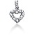Hjerteformet vedhng i hvidguld med 15 st diamanter (0.42 ct.)
