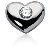 Hjerteformet vedhng i hvidguld med rund, brillantsleben diamant (1 ct.)
