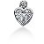 Hjerteformet vedhng i hvidguld med 8 st diamanter (0.15 ct.)