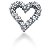 Hjerteformet vedhng i hvidguld med 20 st diamanter (0.5 ct.)