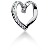 Hjerteformet vedhng i hvidguld med 18 st diamanter (0.27 ct.)
