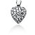 Hjerteformet vedhng i hvidguld med 25 st diamanter (0.5 ct.)