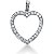 Hjerteformet vedhng i hvidguld med 33 st diamanter (0.95 ct.)