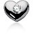 Hjerteformet vedhng i hvidguld med rund, brillantsleben diamant (0.75 ct.)