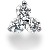 Fancy diamantvedhng i hvidguld med 3 st diamanter (0.15 ct.)