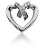 Hjerteformet vedhng i hvidguld med 11 st diamanter (0.22 ct.)