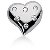 Hjerteformet vedhng i hvidguld med 6 st diamanter (0.12 ct.)
