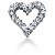 Hjerteformet vedhng i hvidguld med 20 st diamanter (0.8 ct.)