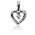 Hjerteformet vedhng i hvidguld med rund, brillantsleben diamant (0.07 ct.)