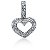 Hjerteformet vedhng i hvidguld med 22 st diamanter (0.22 ct.)