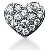 Hjerteformet vedhng i hvidguld med 16 st diamanter (0.52 ct.)