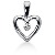 Hjerteformet vedhng i hvidguld med rund, brillantsleben diamant (0.1 ct.)