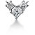 Fancy diamantvedhng i hvidguld med 3 st diamanter (1 ct.)